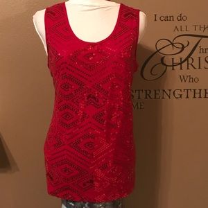 ‼️COVINGTON Red Sequin Tank Top‼️